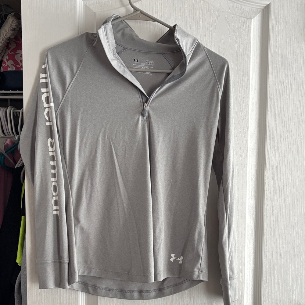 Under Armour Gray Long Sleeve Kids Tee